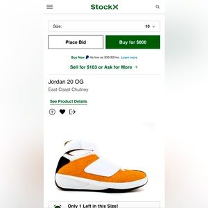 Brand new in original box Jordan 20 chutney